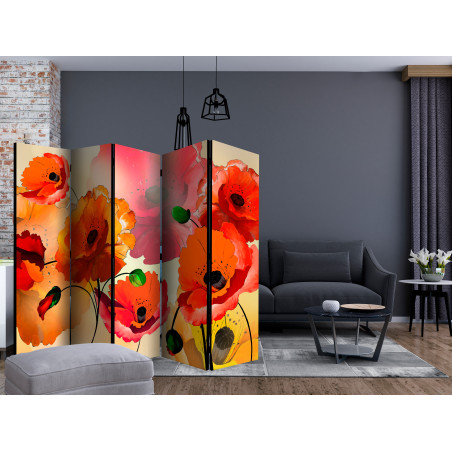 Paravan Velvet poppies II 225 x 172 cm-01