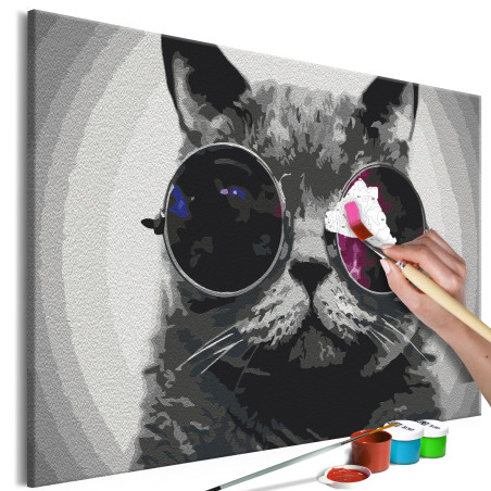 Pictatul pentru recreere Cat With Glasses 60 x 40 cm-01