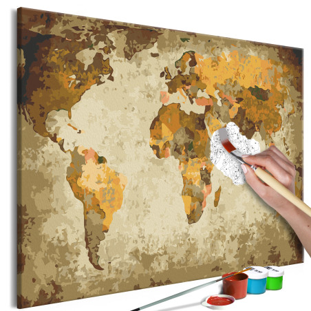 Pictatul pentru recreere Brown World Map 60 x 40 cm-01