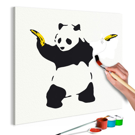 Pictatul pentru recreere Panda With Bananas 40 x 40 cm-01