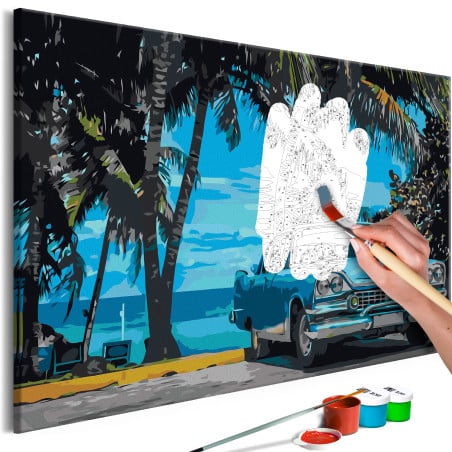 Pictatul pentru recreere Car under Palm Trees 60 x 40 cm-01