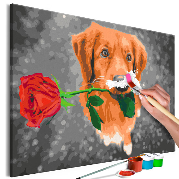 Pictatul pentru recreere Dog With Rose