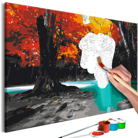 Pictatul pentru recreere Tree at the Waterfall 60 x 40 cm-01