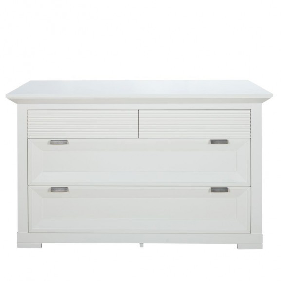 Comoda Cu 4 Sertare Verona Bianco Alb , 128 Cm 128