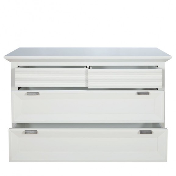 Comoda 4s verona bianco, alb, 1258 x 502 x 800 mm.