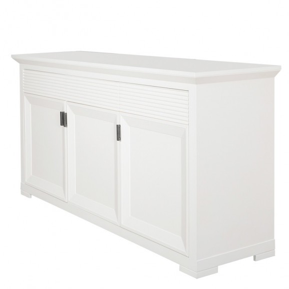 Bufet 3usi + 3sertare verona bianco, alb, 180 x 50 x 90 cm