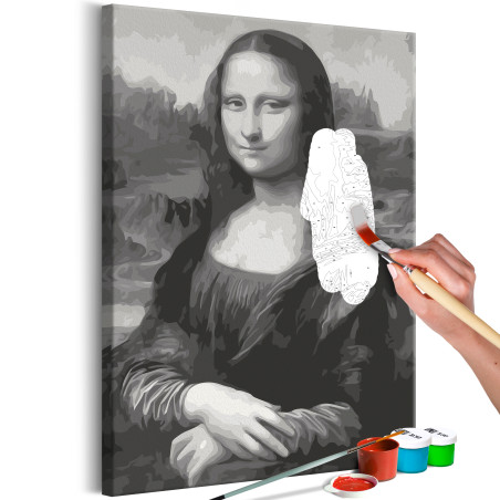 Pictatul pentru recreere Black and White Mona Lisa 40 x 60 cm-01