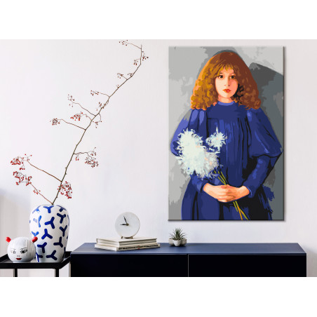 Pictatul pentru recreere Girl With Chrysanthemums 40 x 60 cm-01