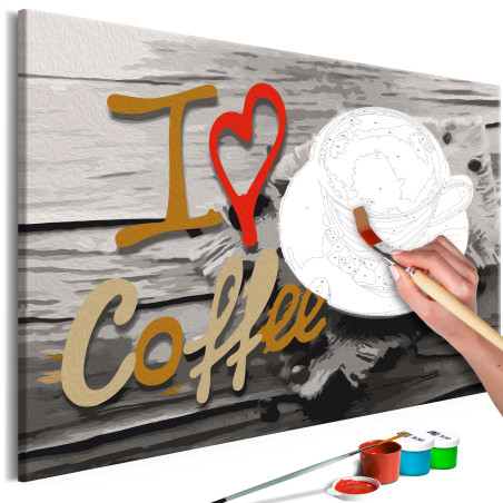Pictatul pentru recreere I Love Coffee 60 x 40 cm-01