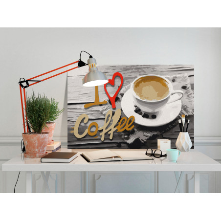 Pictatul pentru recreere I Love Coffee 60 x 40 cm-01