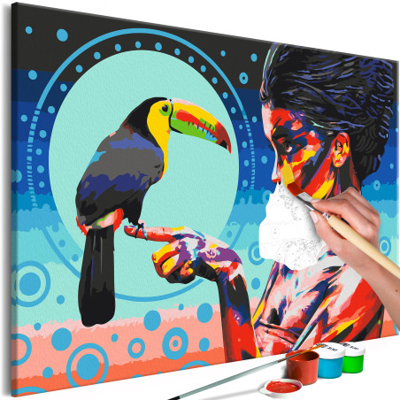 Pictatul pentru recreere Girl With a Toucan 60 x 40 cm-01