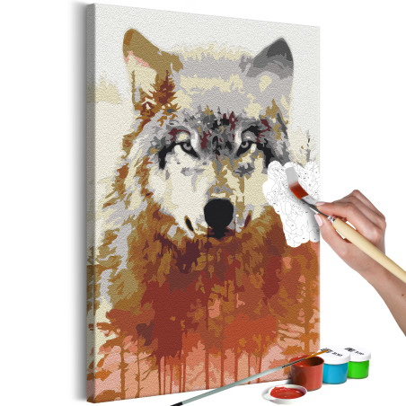 Pictatul pentru recreere Wolf and Forest 40 x 60 cm-01