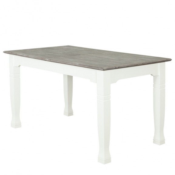 Poze Masa Cabana Extensibila, Alb Si Gri, 140/185 X 82 X 77.5 Cm