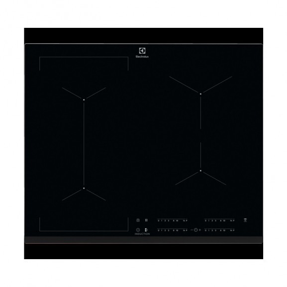 Plita inductie Electrolux, 4 zone de gatit, Control Touch prin culisare, Conectivitate hota, Booster, Negru, 600 mm.