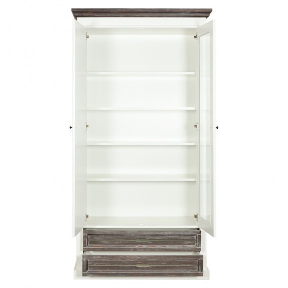 Dulap 1+1usa + 2sertare cabana, alb & antracite, 100 x 39,7 x 200 cm