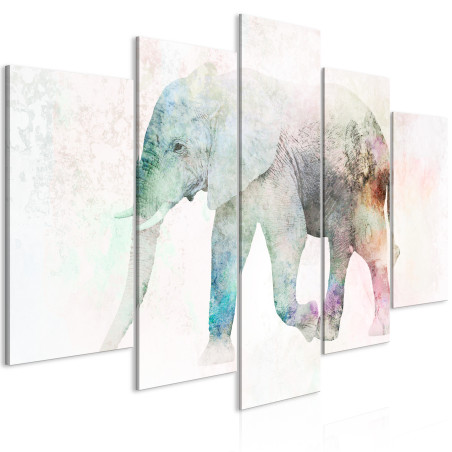 Tablou Painted Elephant (5 Parts) Wide-01