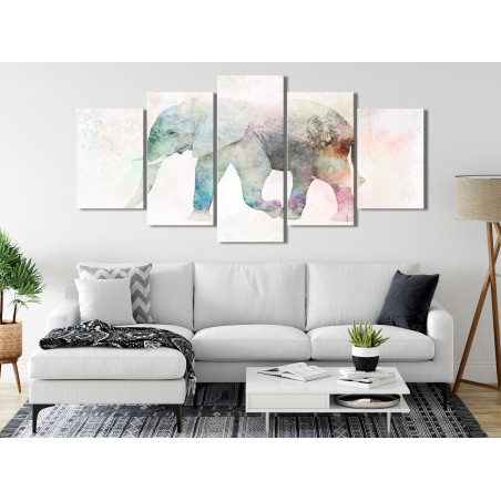 Tablou Painted Elephant (5 Parts) Wide-01