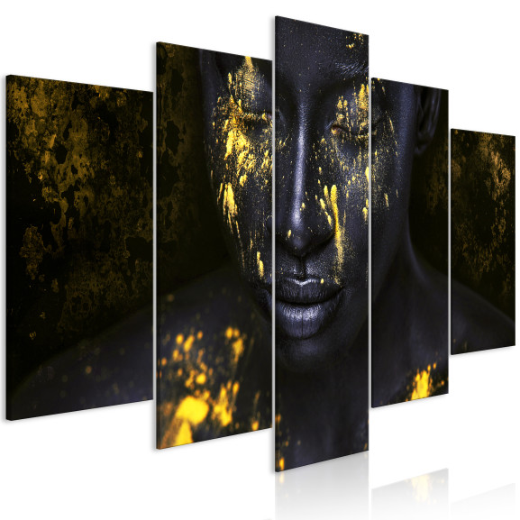 Tablou Bathed in Gold (5 Parts) Wide