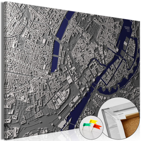 Tablou din plută Copenhagen Center [Cork Map]-01