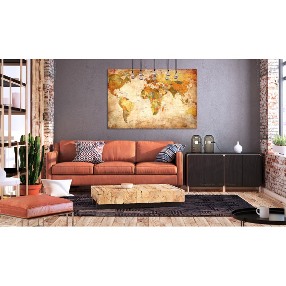 Tablou din plută World Map: Time Travel [Cork Map]