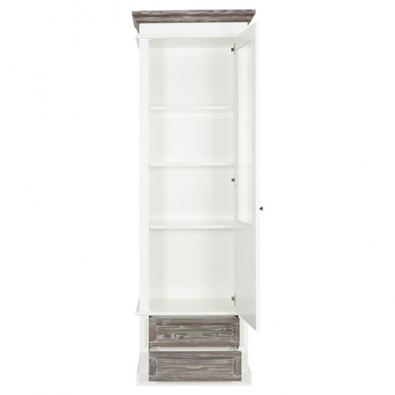 Vitrina cabana, alb & antracite, dreapta, 67,5 x 38 x 200 cm