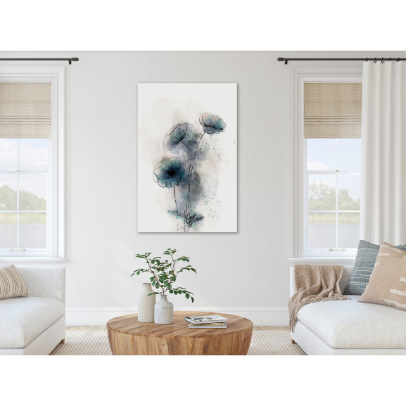 Tablou blue poppies (1 part) vertical 40 x 60 cm