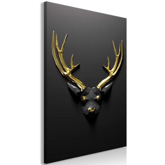 Tablou Golden Antlers (1 Part) Vertical 40 x 60 cm