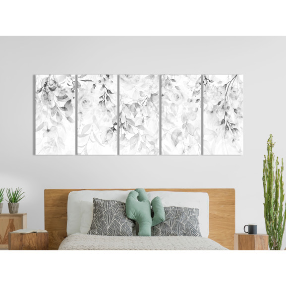 Tablou Waterfall of Roses (5 Parts) Narrow Third Variant 225 x 90 cm
