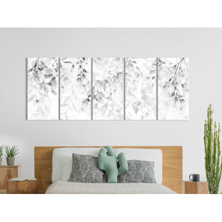 Tablou Waterfall of Roses (5 Parts) Narrow Third Variant 225 x 90 cm-01