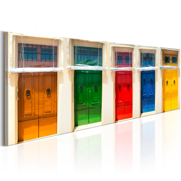 Tablou Colourful Doors 120 x 40 cm