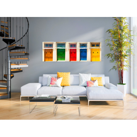 Tablou Colourful Doors 120 x 40 cm-01