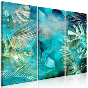 Tablou Turquoise and Gold (3 Parts) 90 x 60 cm