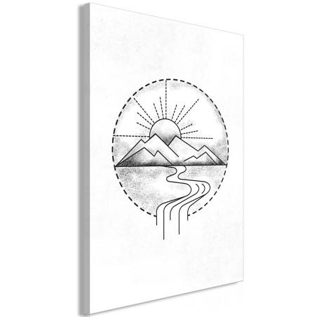 Tablou Mountain Drawing (1 Part) Vertical 40 x 60 cm-01