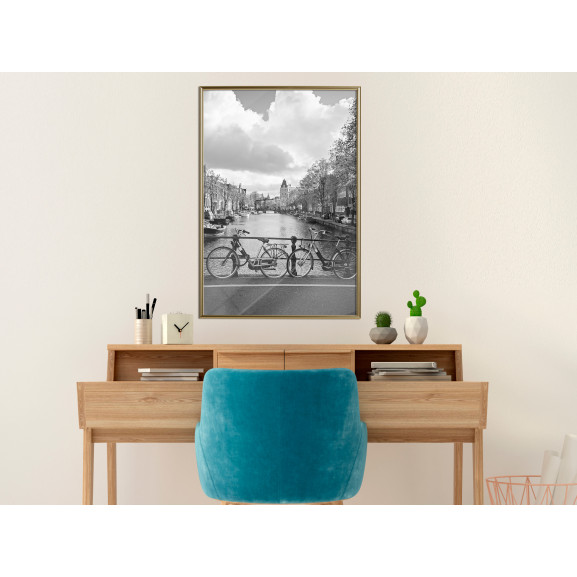 Poster Bicycles Against Canal
