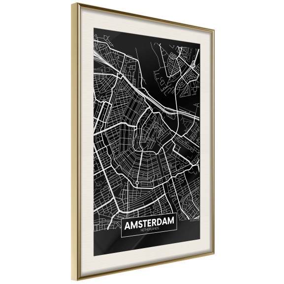 Poster City Map: Amsterdam (Dark)