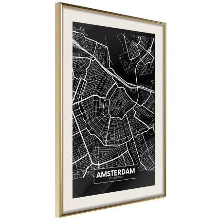 Poster City Map: Amsterdam (Dark)-01