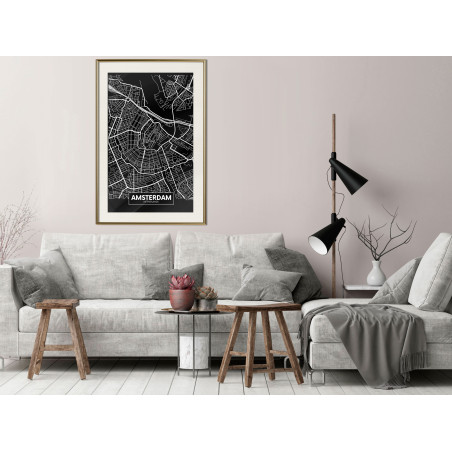 Poster City Map: Amsterdam (Dark)-01