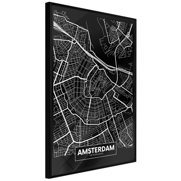 Poster City Map: Amsterdam (Dark)