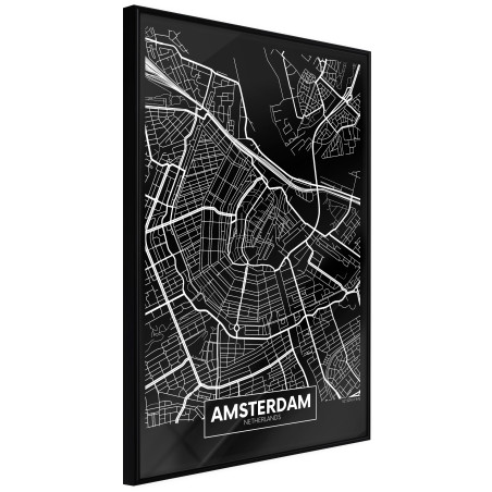 Poster City Map: Amsterdam (Dark)-01