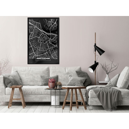 Poster City Map: Amsterdam (Dark)-01