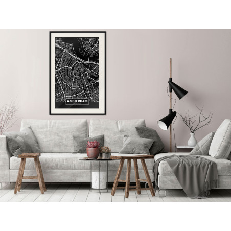 Poster City Map: Amsterdam (Dark)-01