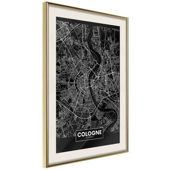 Poster City Map: Cologne (Dark)