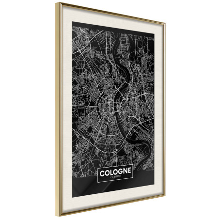 Poster City Map: Cologne (Dark)-01