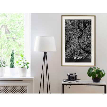 Poster City Map: Cologne (Dark)-01