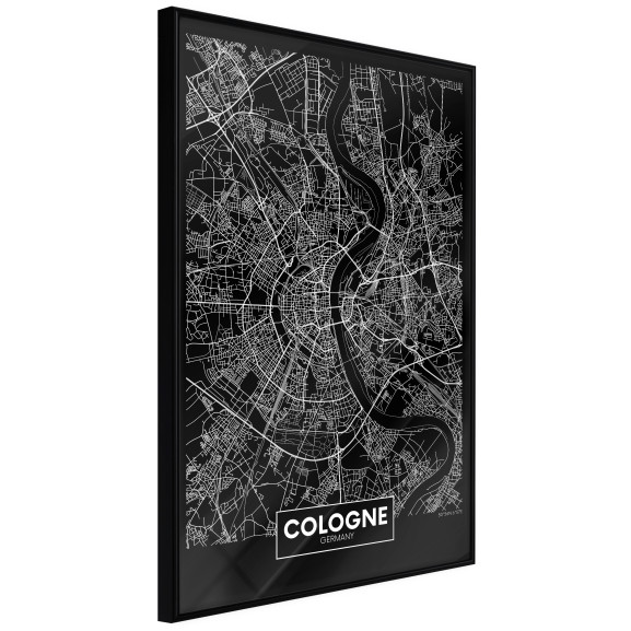 Poster City Map: Cologne (Dark)