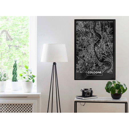 Poster City Map: Cologne (Dark)-01