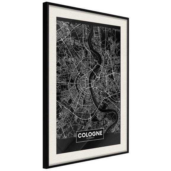Poster City Map: Cologne (Dark)