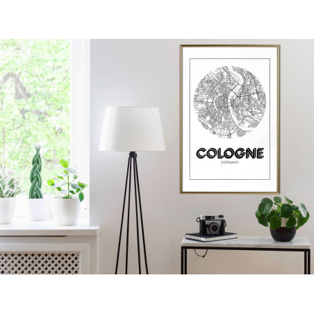 Poster City Map: Cologne (Round)-01