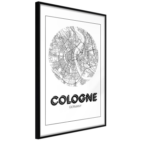 Poster City Map: Cologne (Round)-01