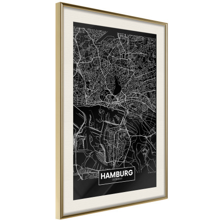 Poster City Map: Hamburg (Dark)-01